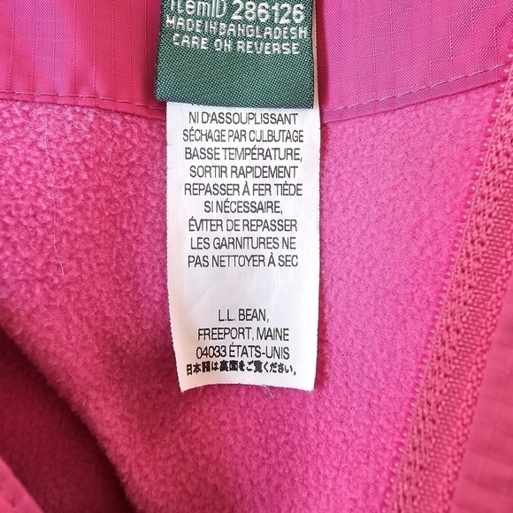 L.L.Bean Pink Jacket, Light Fleece Lining, Size Small (Women) Large (Girl) - Picture 13 of 15